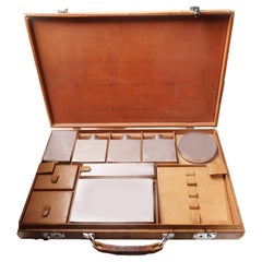 Vanity Case en cuir ajusté pour homme de Cartier en argent Sterling