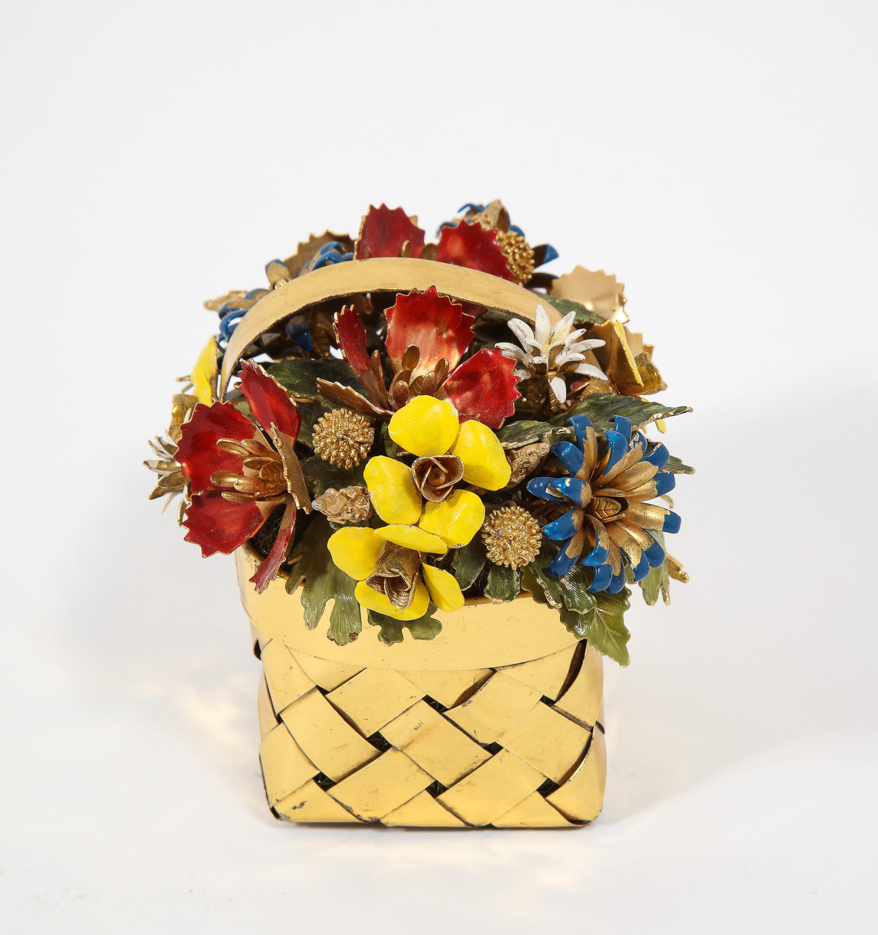 Cartier Sterling Silver-Gilt and Enamel Table Ornament Basket 7