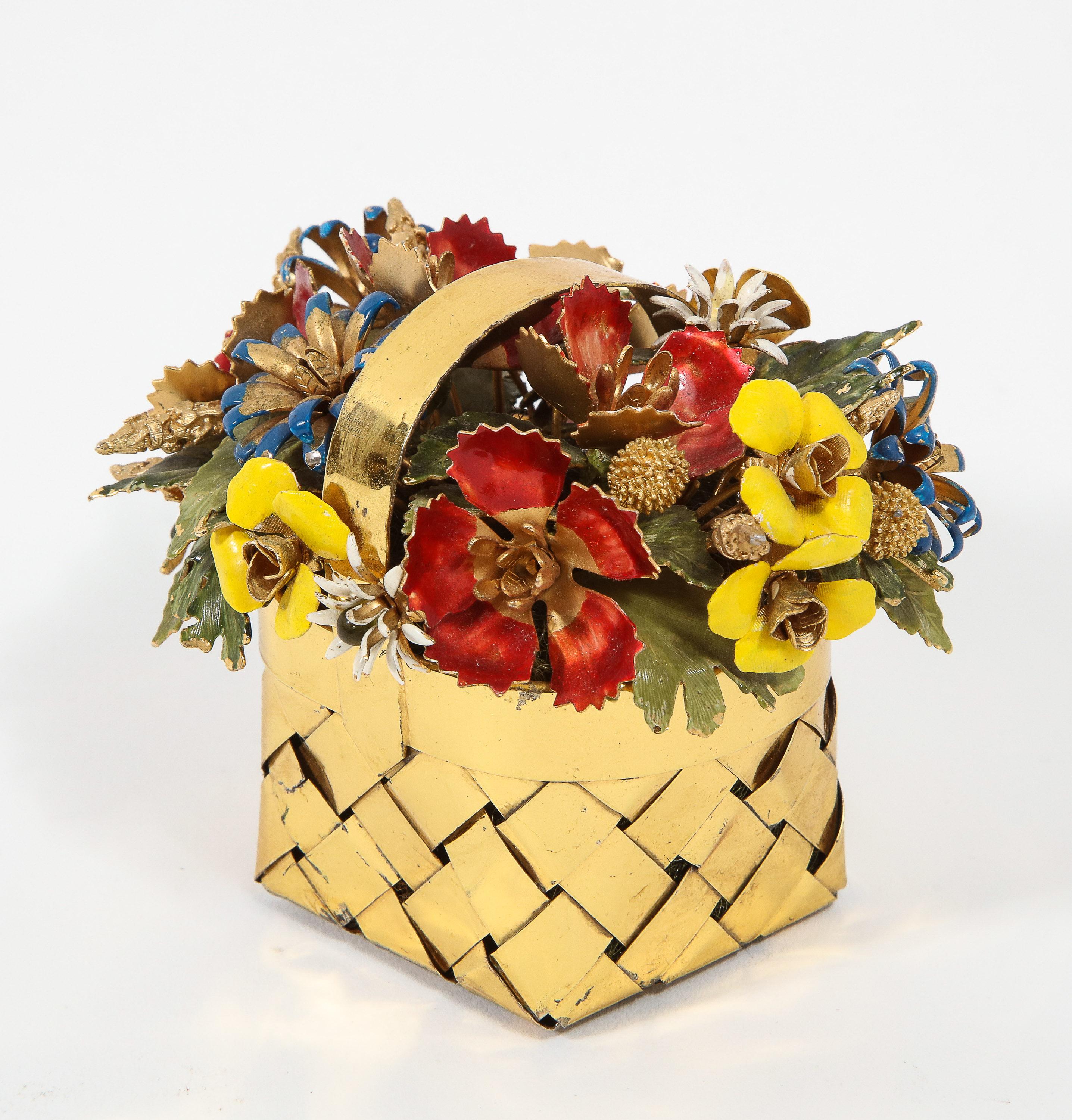 Cartier Sterling Silver-Gilt and Enamel Table Ornament Basket 8