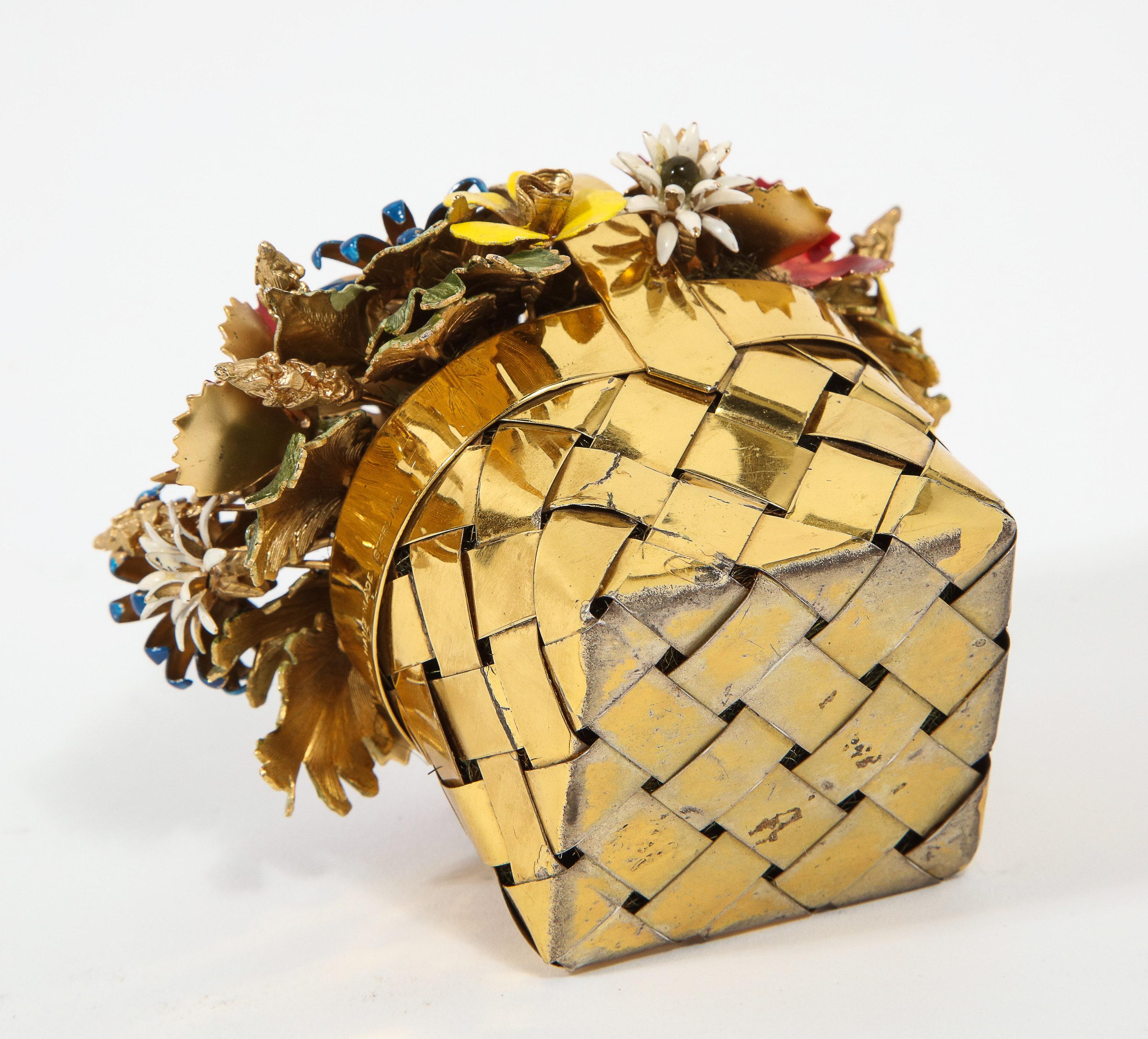 Cartier Sterling Silver-Gilt and Enamel Table Ornament Basket 10