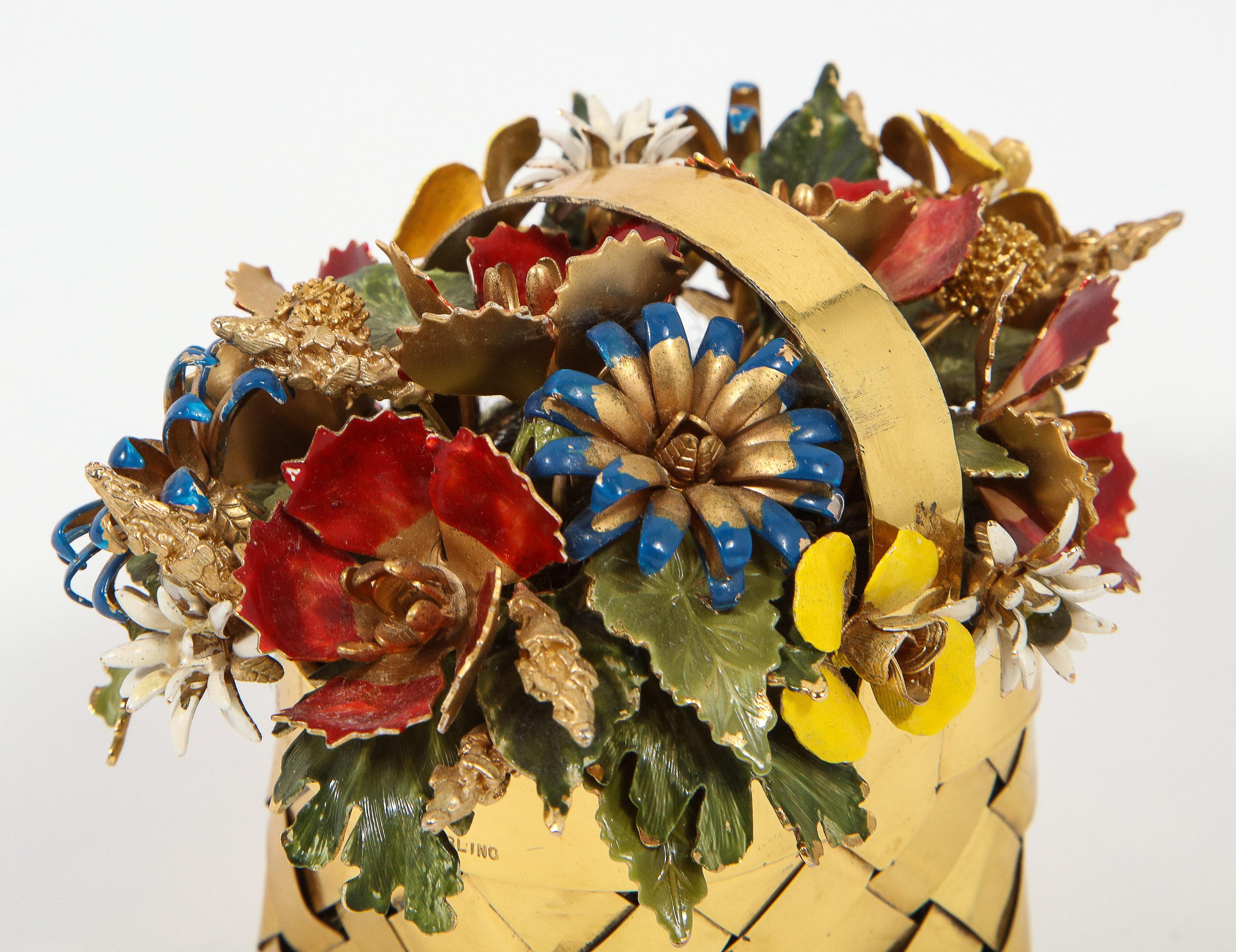 Cartier Sterling Silver-Gilt and Enamel Table Ornament Basket 2