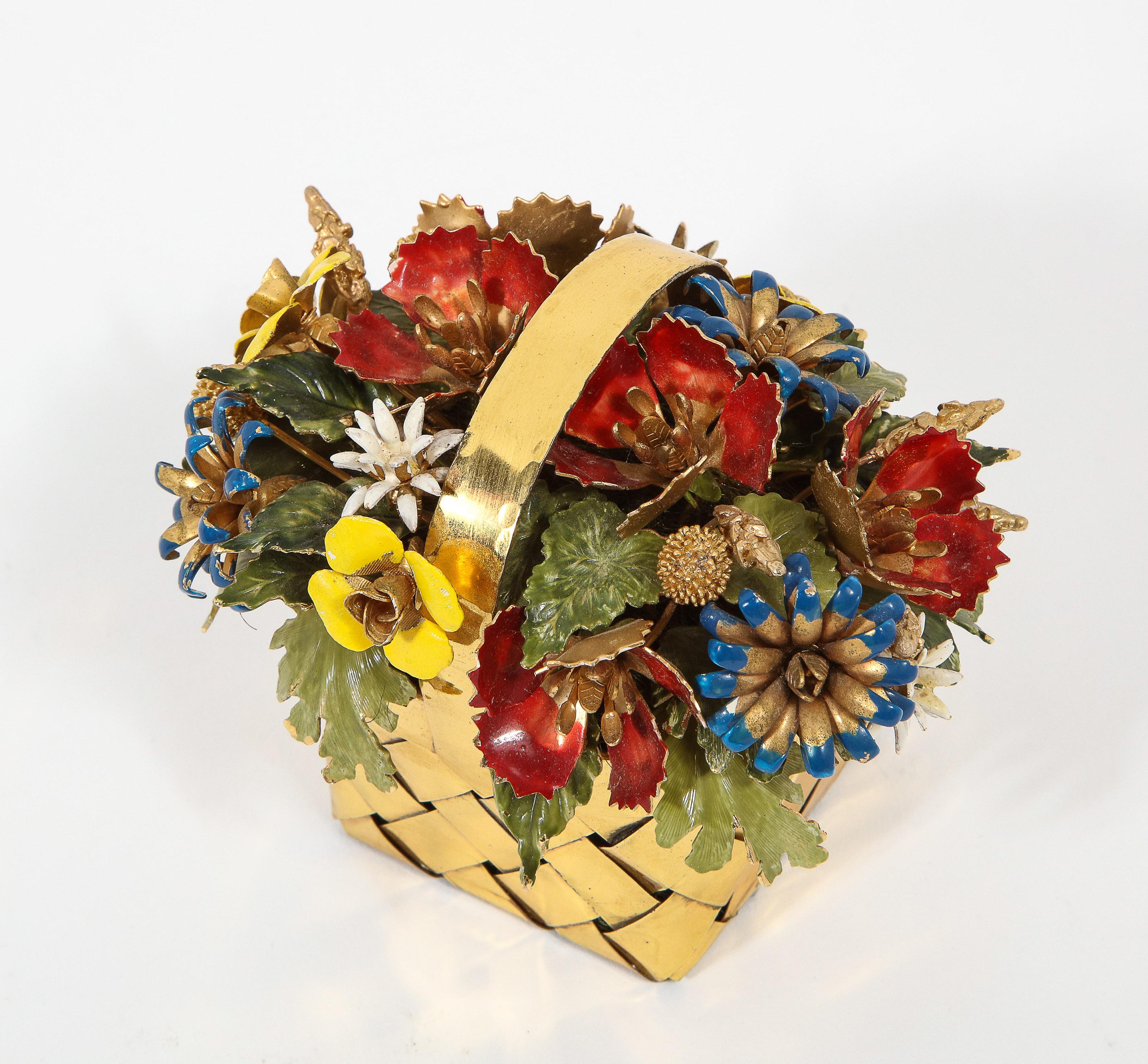 Cartier Sterling Silver-Gilt and Enamel Table Ornament Basket 4