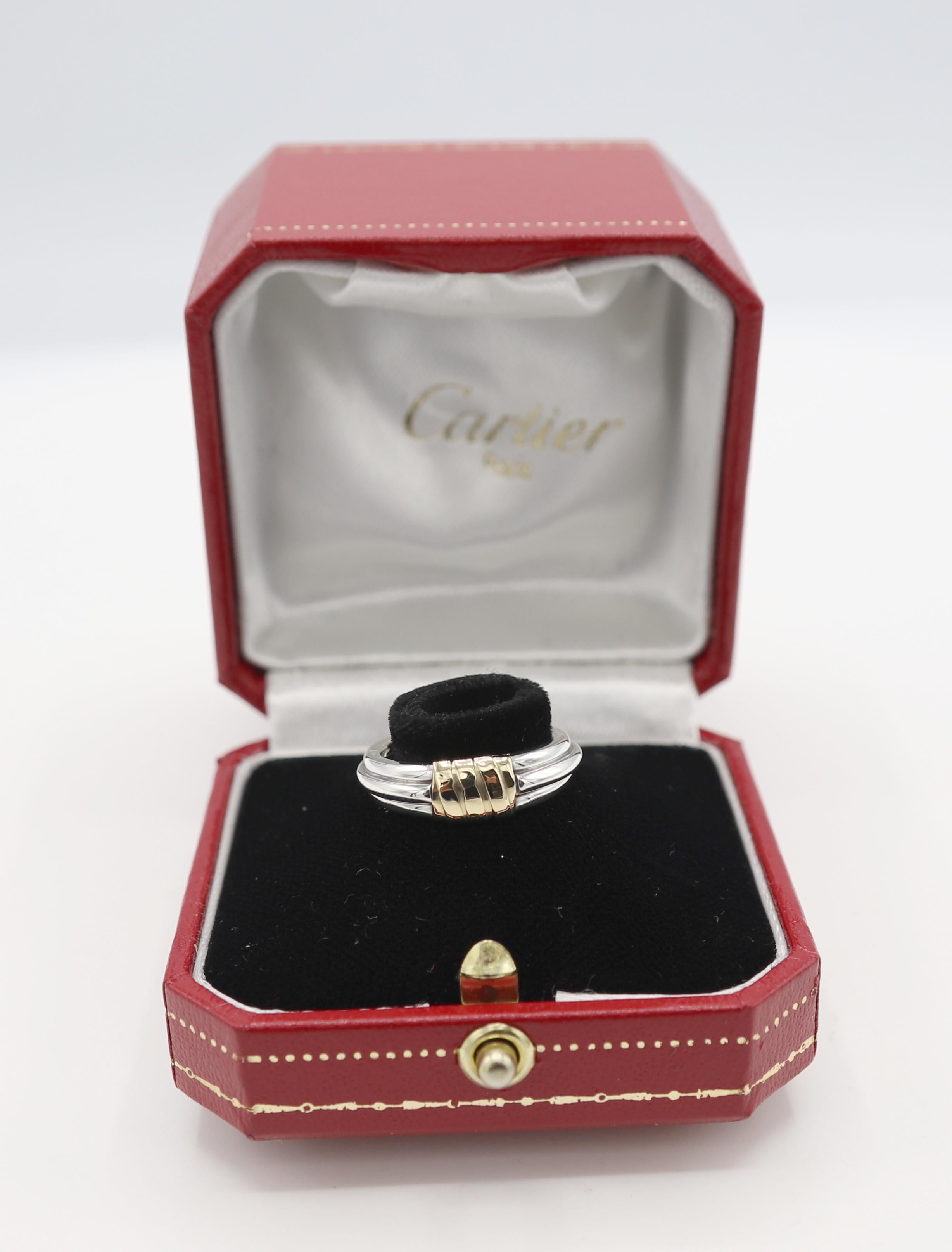 Women's Cartier Sterling Silver & Gold Band Ring