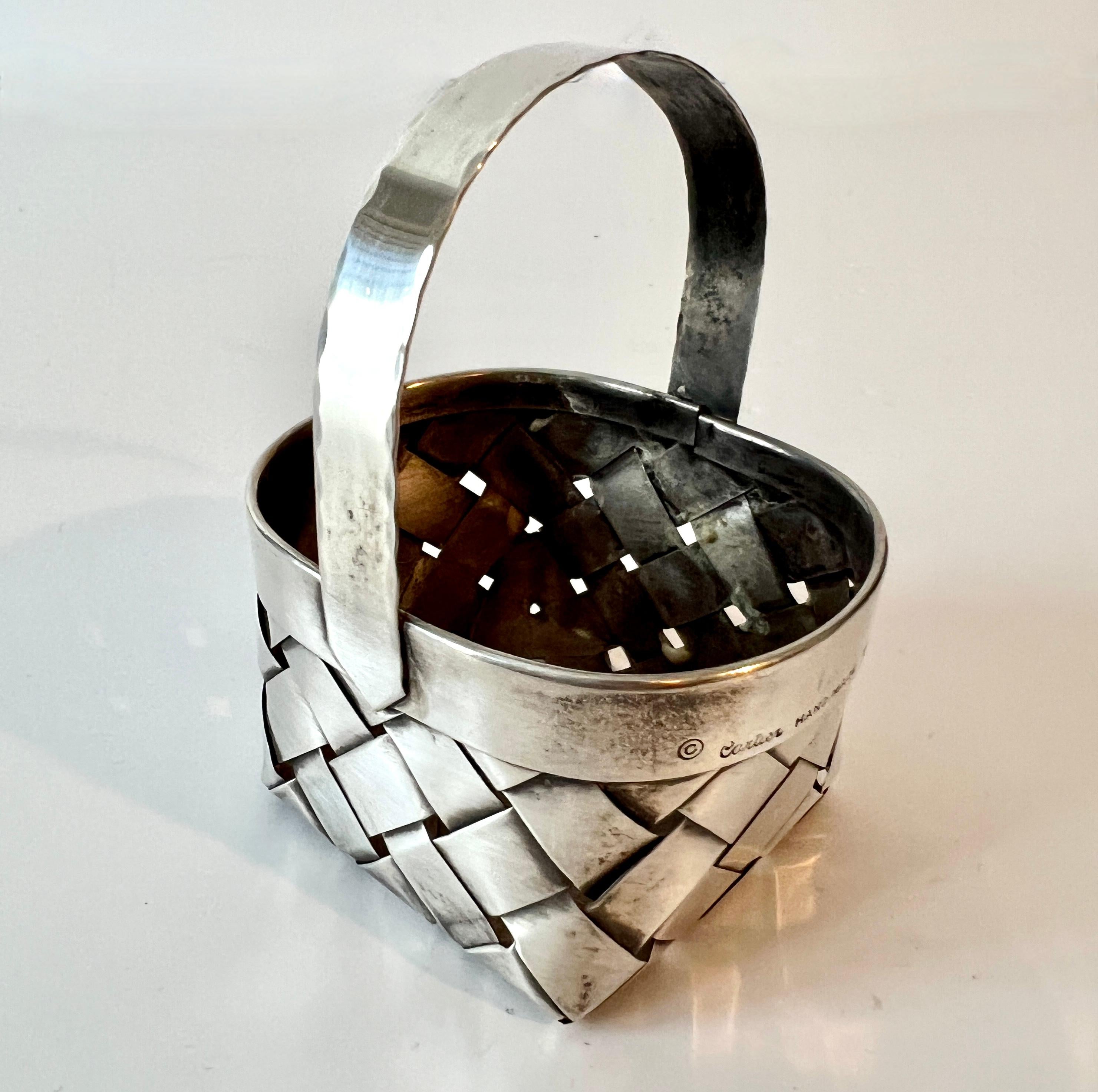 Cartier Sterling Silver Hand Crafted Woven Basket 1