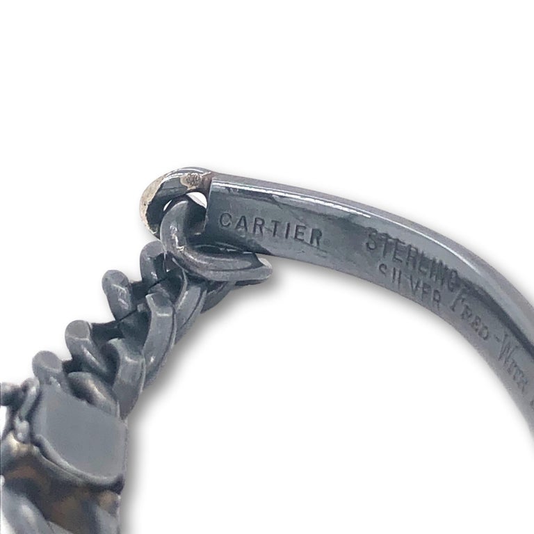 Cartier Sterling Silver ID Bracelet, 1970s For Sale at 1stDibs