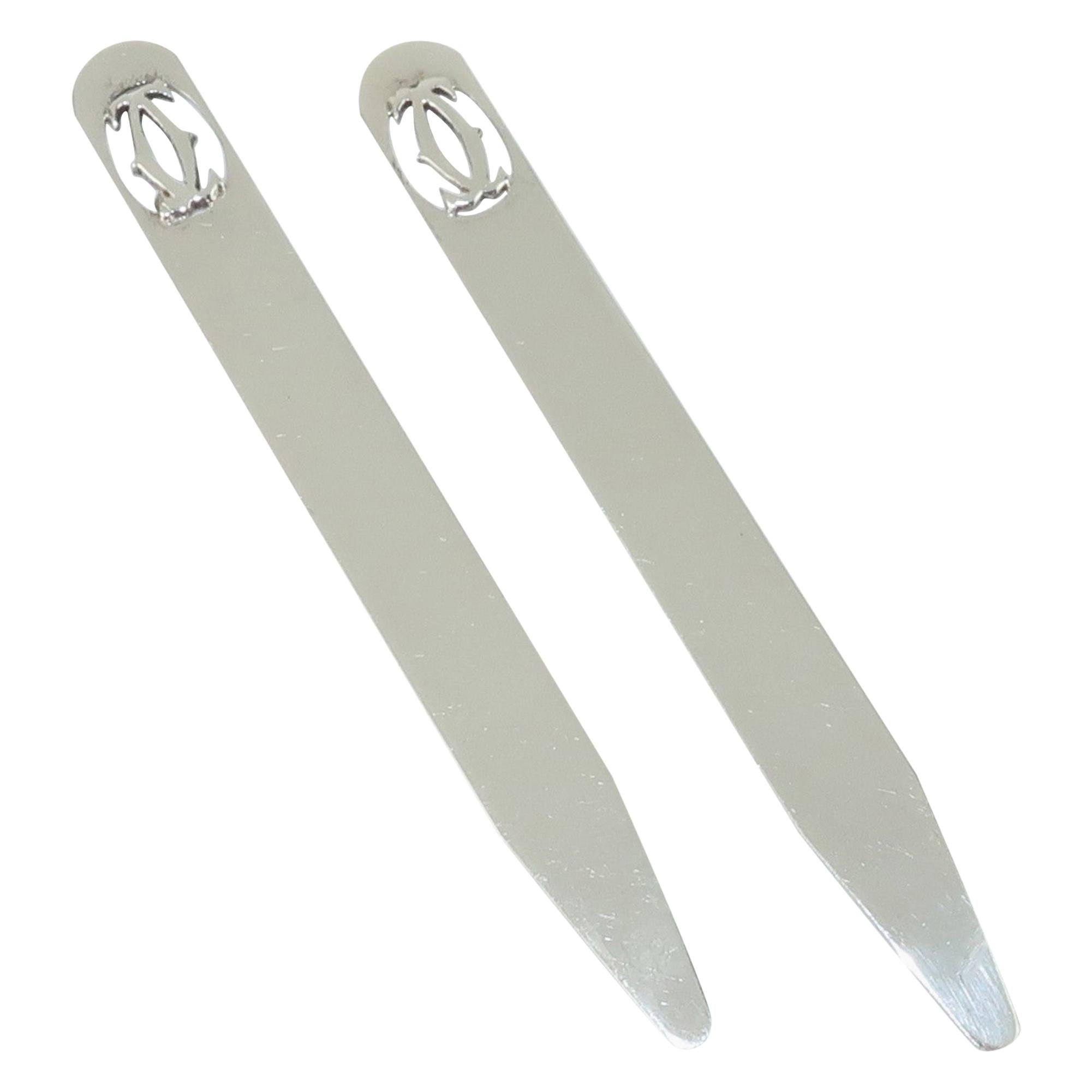 Cartier Sterling Silver Logo Collar Stays