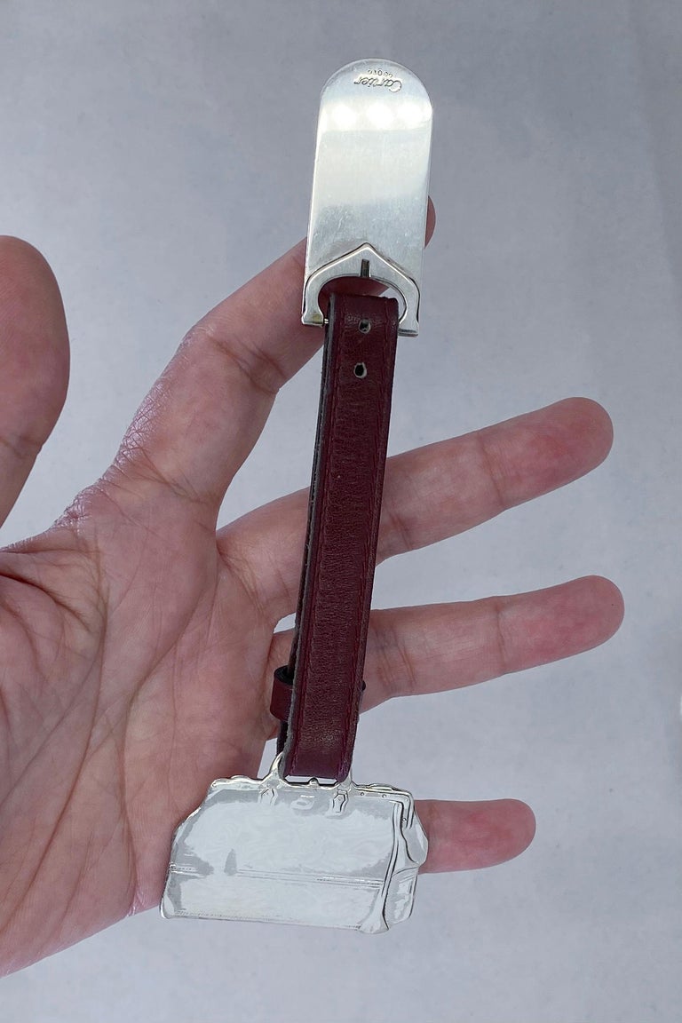 Cartier Sterling Silver Luggage Tag For Sale at 1stDibs