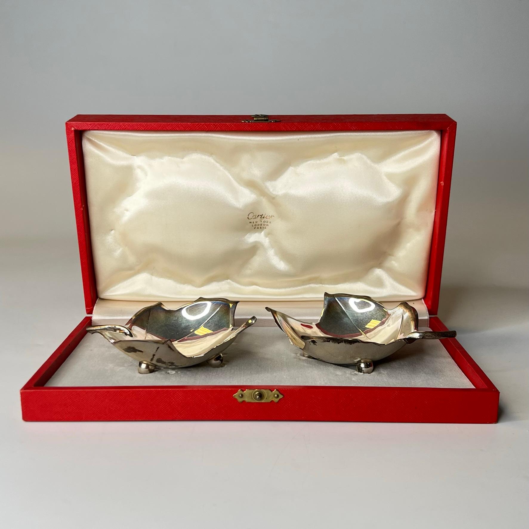 Cartier Sterling Silver Maple Leaf Candy Dishes 4