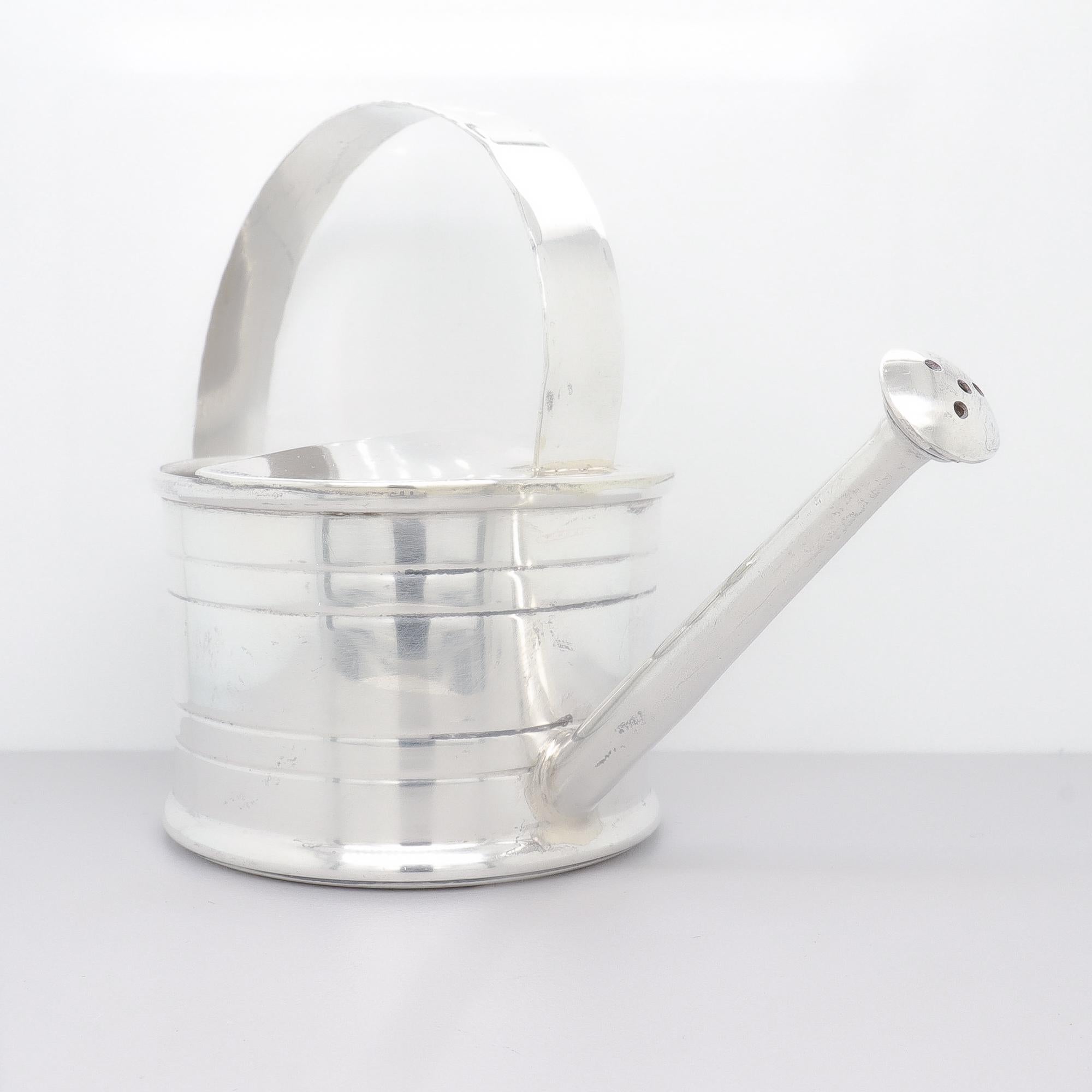 20th Century Cartier Sterling Silver Martini Cocktail Figural Watering Can Vermouth Dropper For Sale
