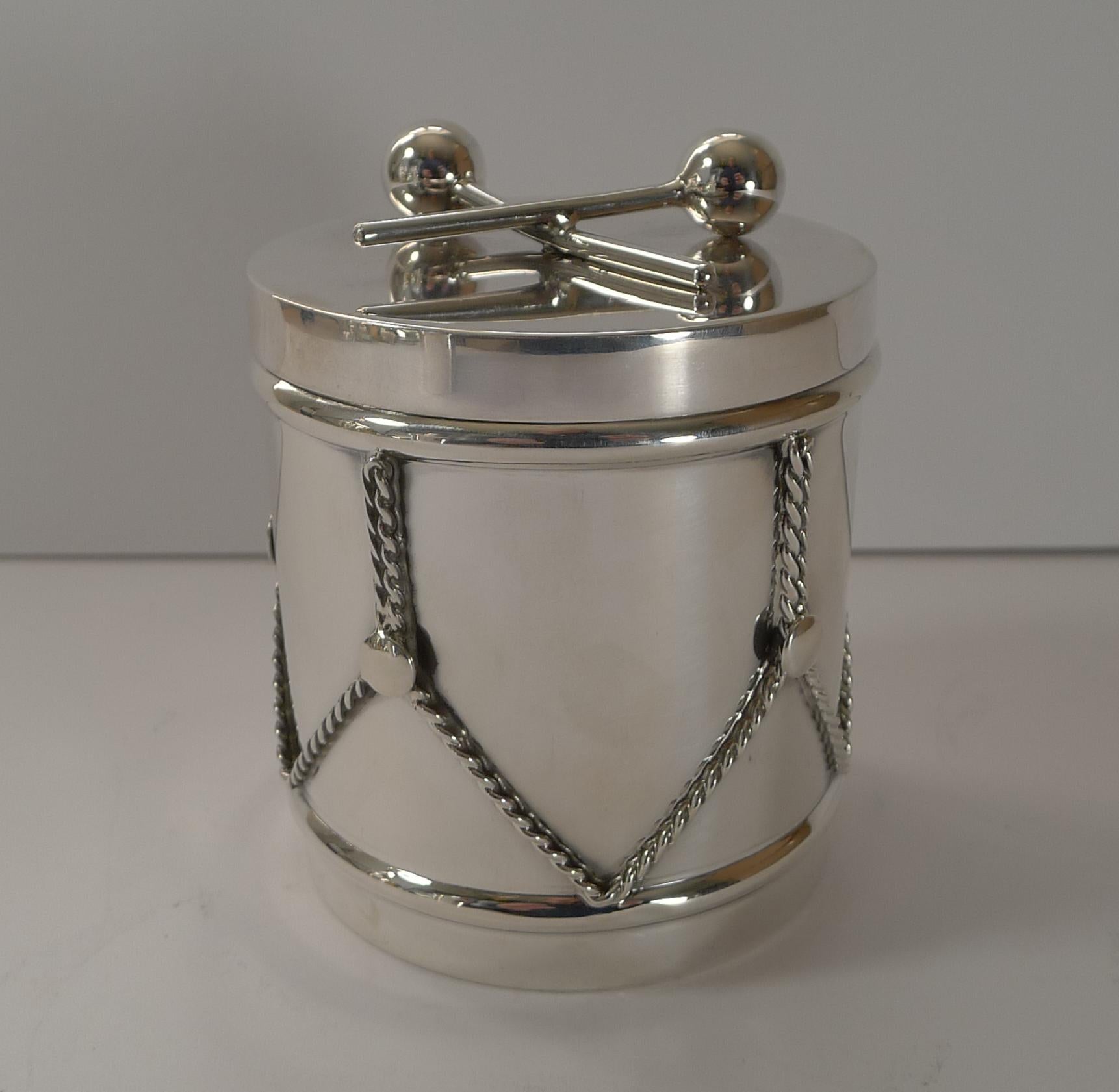 Cartier Sterling Silver Novelty Drum Box 4