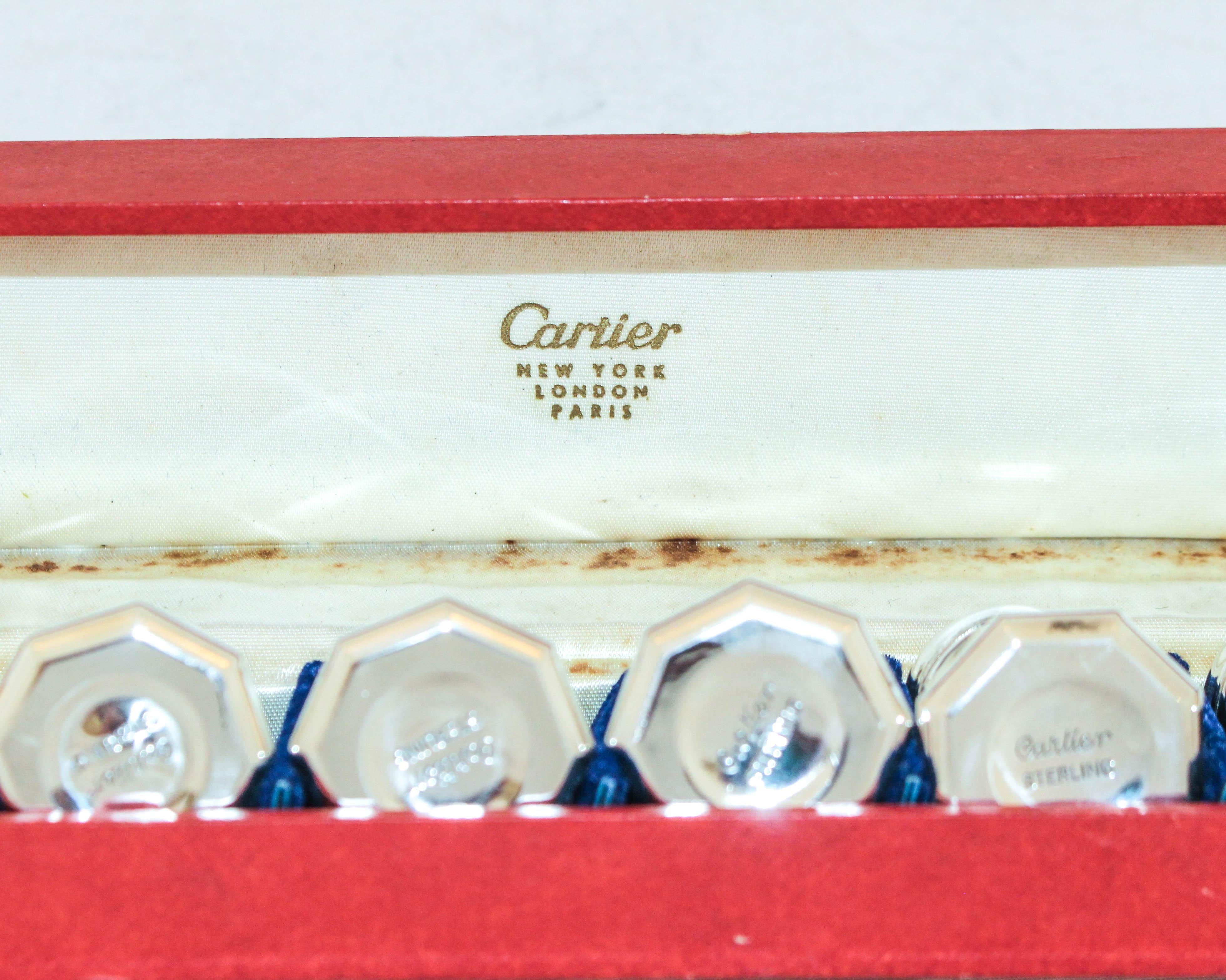 Cartier Sterling Silver Salt Shakers In Excellent Condition In Brooklyn, NY