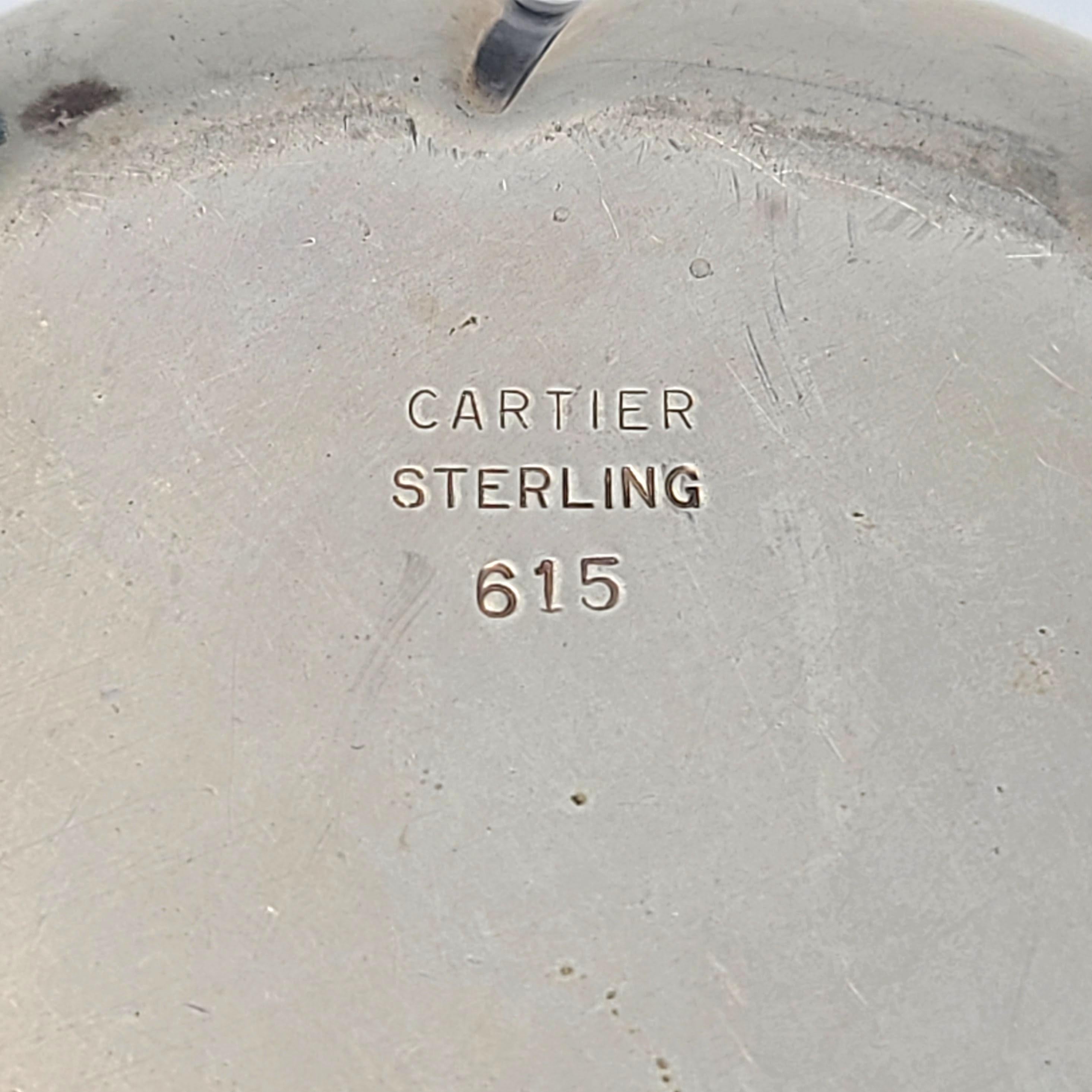 Cartier Sterling Silver Small Dish 615 In Good Condition In Washington Depot, CT