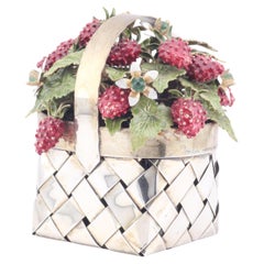 Cartier Sterling Silver Strawberries and Flowers Basket