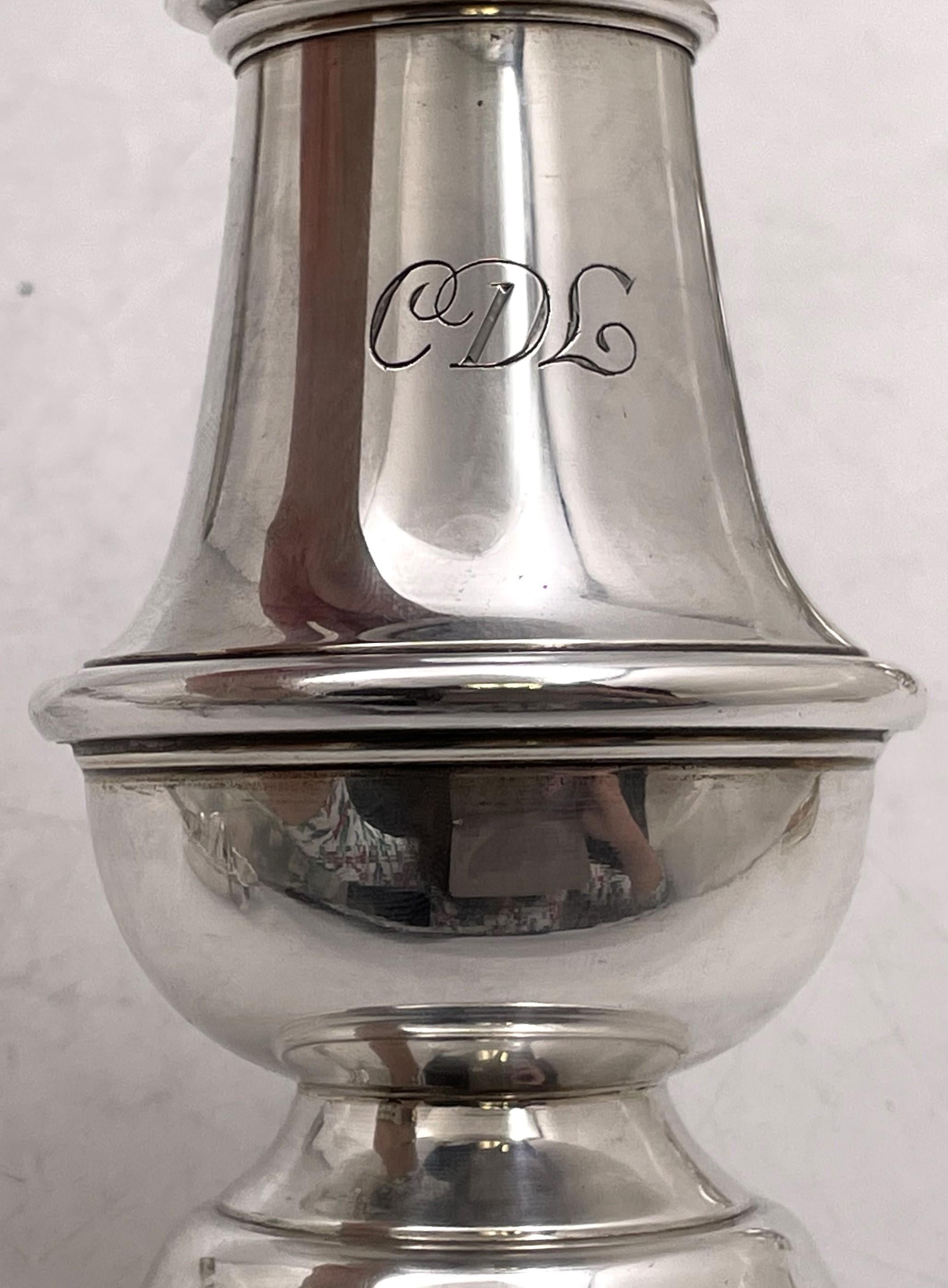 20th Century Cartier Sterling Silver Sugar Shaker/ Muffineer Paul Revere Reproduction For Sale