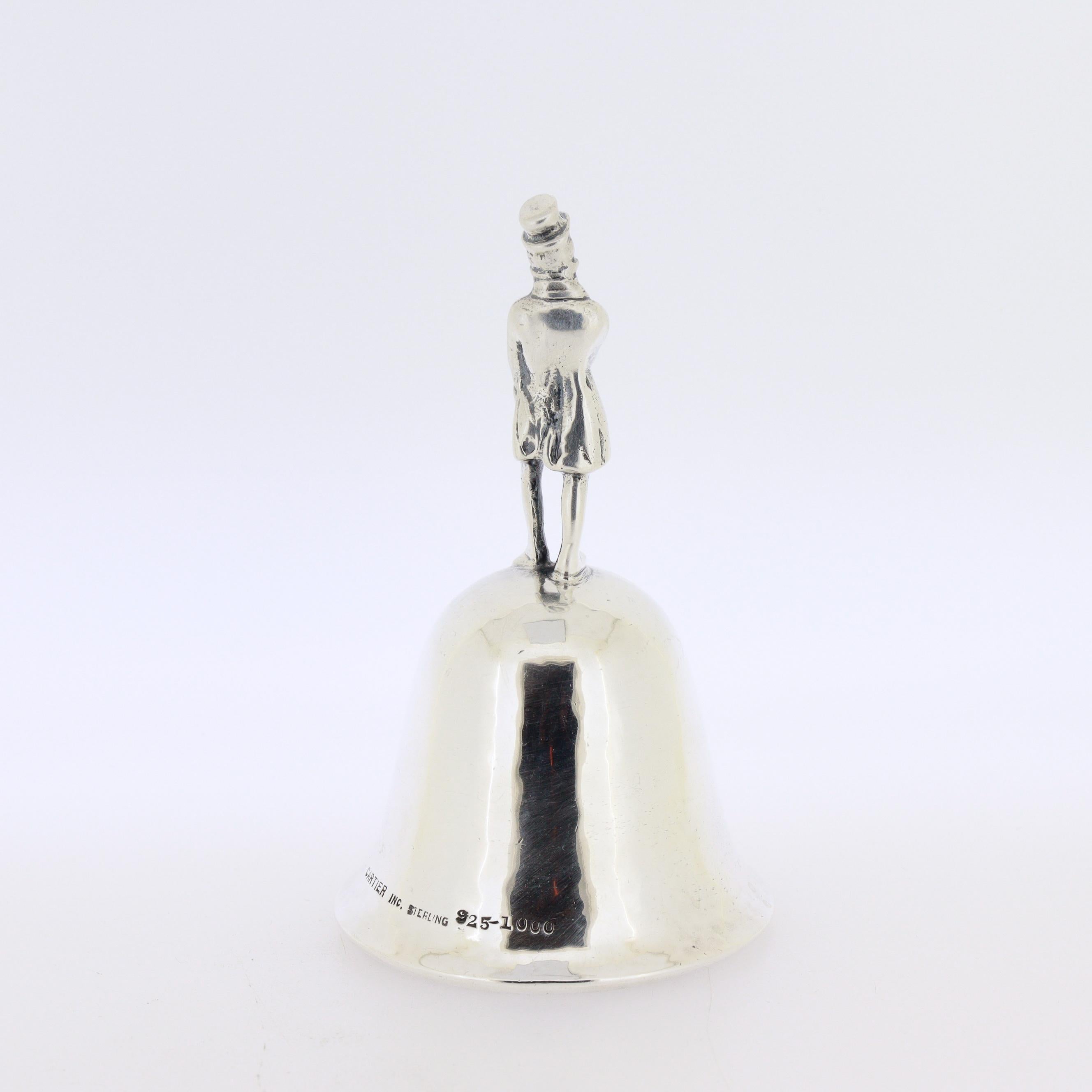 Campana de mesa Cartier de plata de ley con asa figurada en venta 1