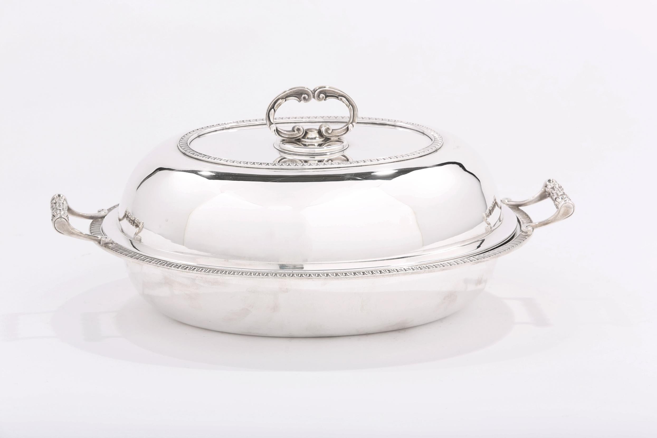 Cartier Sterling Silver Tableware Covered Dish For Sale 5