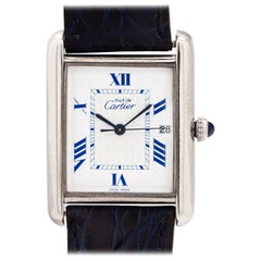 Cartier Sterling Silver Tank Louis Quartz wristwatch Ref 2414, circa 2000s 