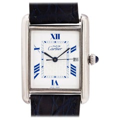 Cartier Sterling Silver Tank Louis Quartz wristwatch Ref 2414, circa 2000s