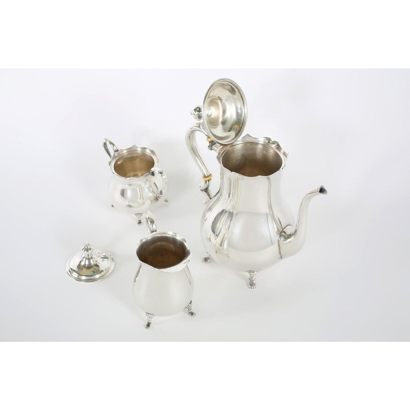 Mid-Century Modern Cartier Sterling Silver Tea / Coffee Service, Set of 3