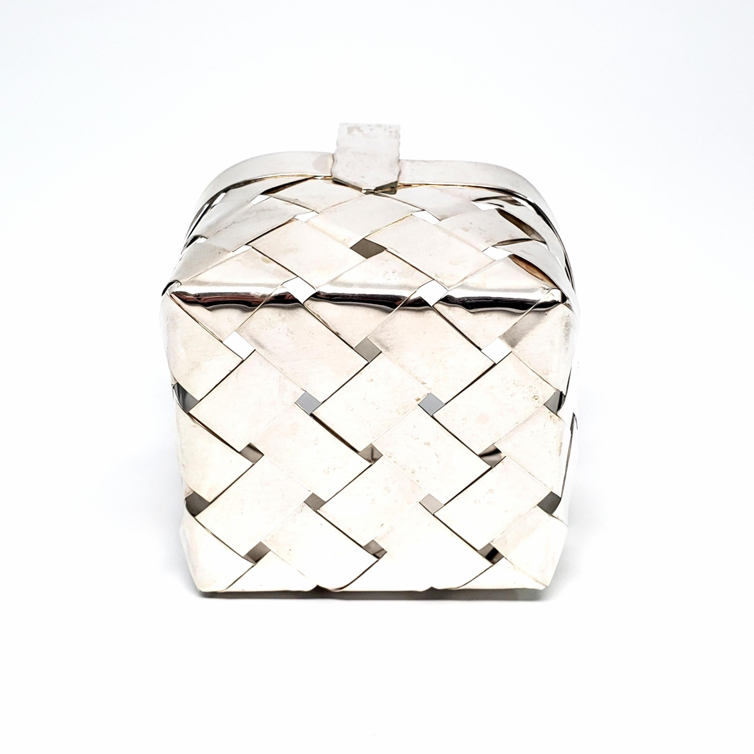 20th Century Cartier Sterling Silver Woven Basket