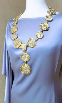 Cartier Sterling Silver/Gold Plate Textured Medallion Necklace/Belt