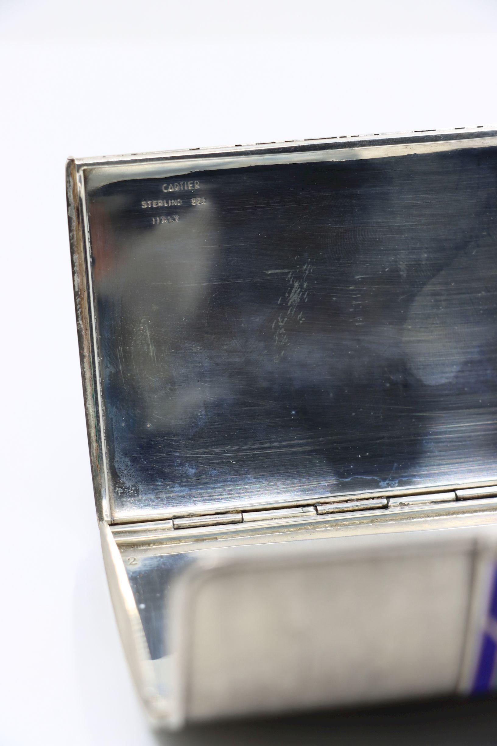 Caja esmaltada Cartier Siver de Esterlina en venta 10