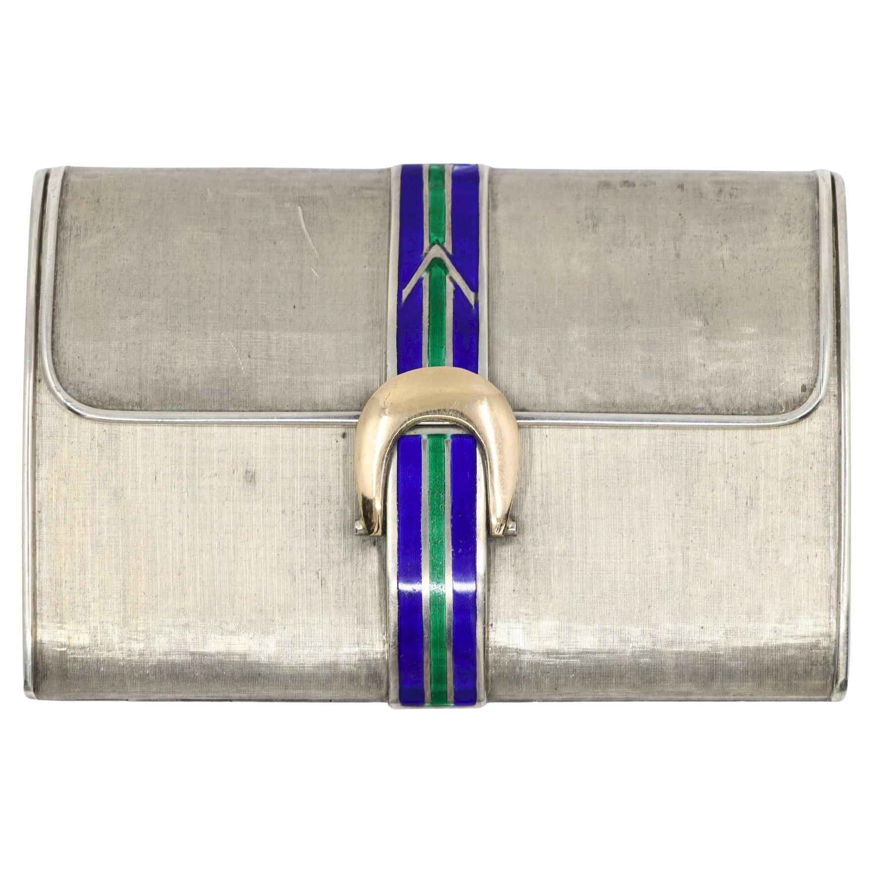 Cartier Sterling Siver Enamel Box