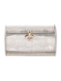 CARTIER Sterling Textured Brush Silver Evening Bag Minaudière