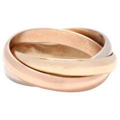 14 Karat Tri-Color Gold Rolling Band Ring