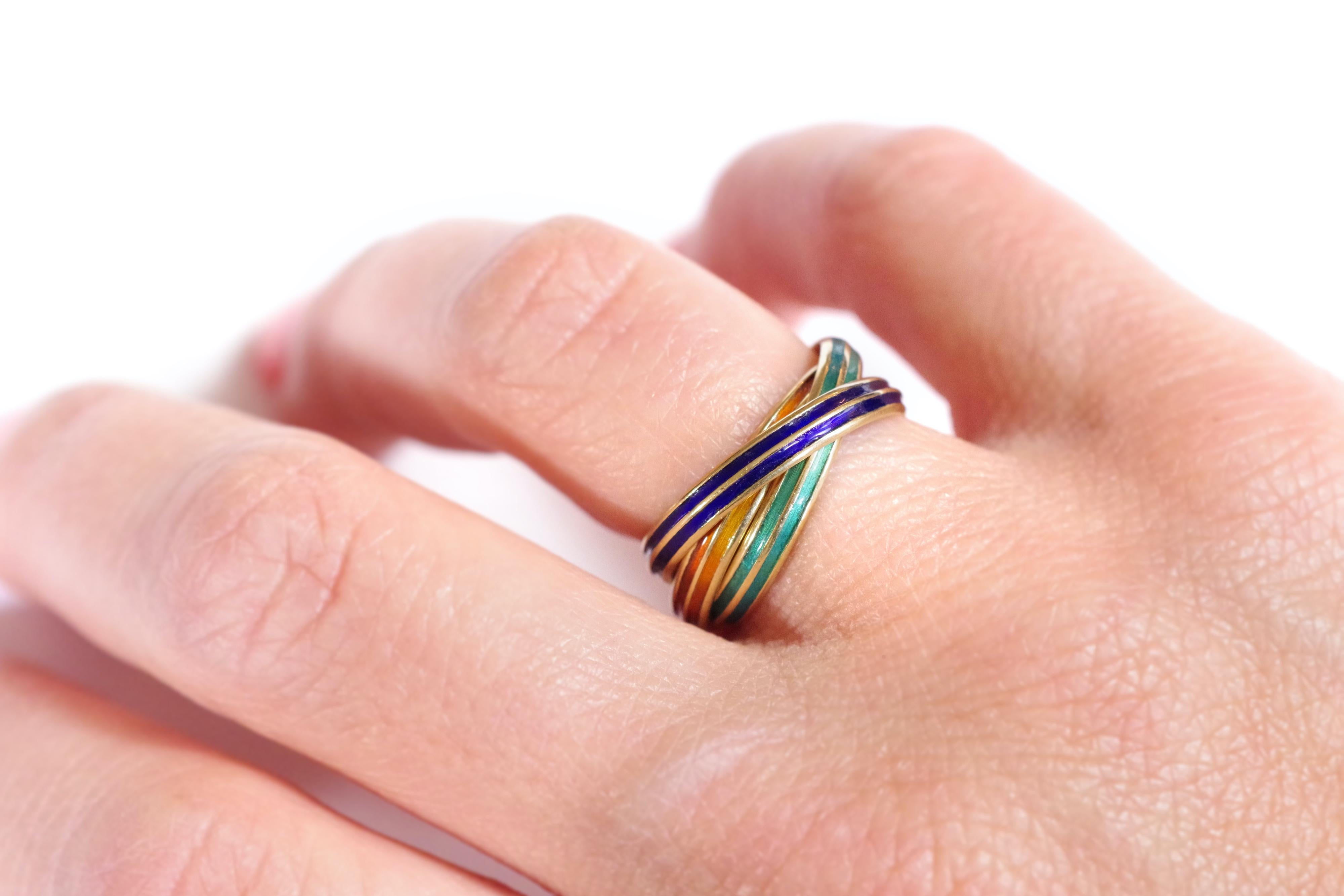 cartier enamel ring