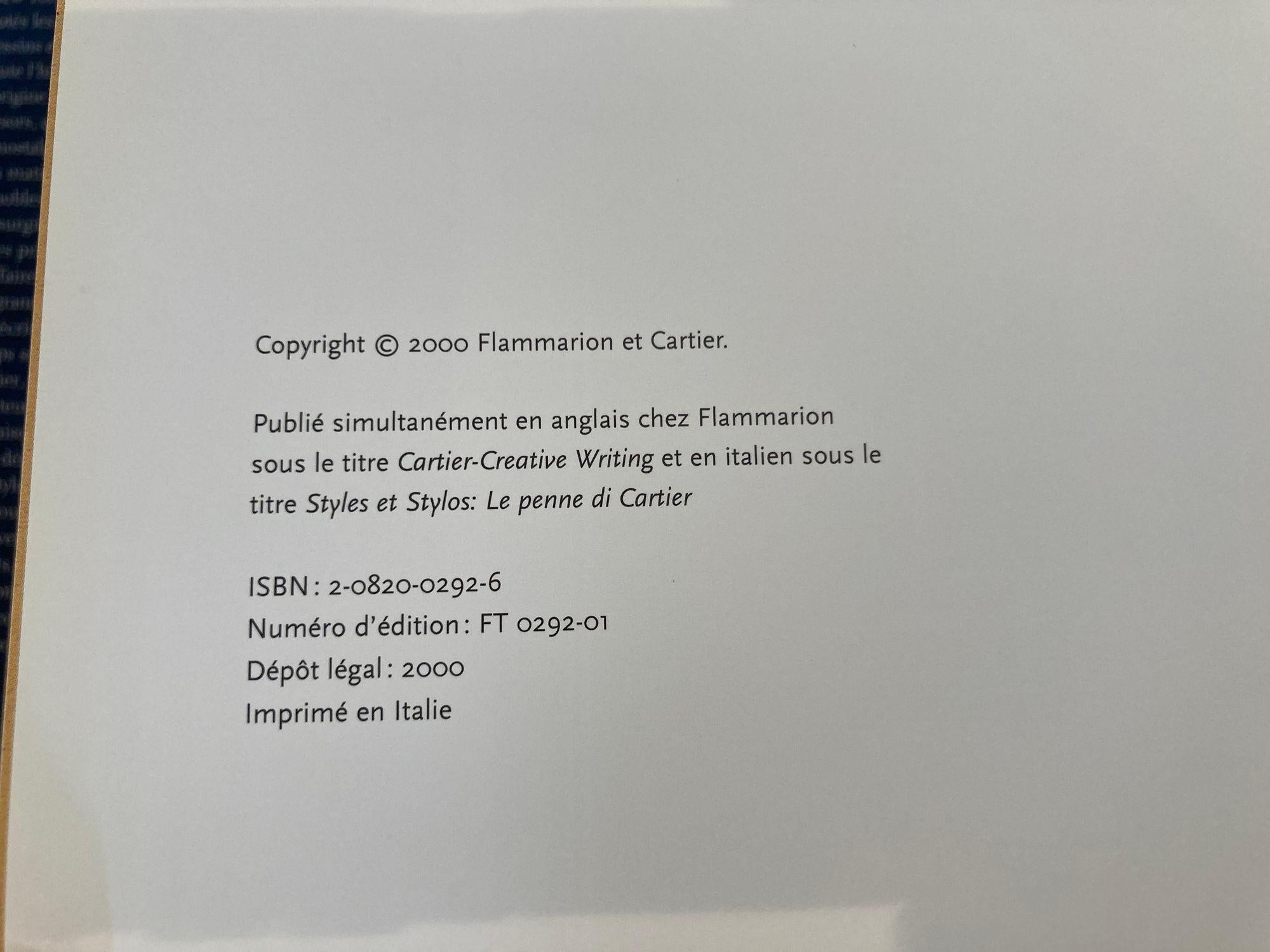 Cartier Styles et Stylos Hardcover French Edition, Cartier Creative Writing In Good Condition For Sale In North Hollywood, CA
