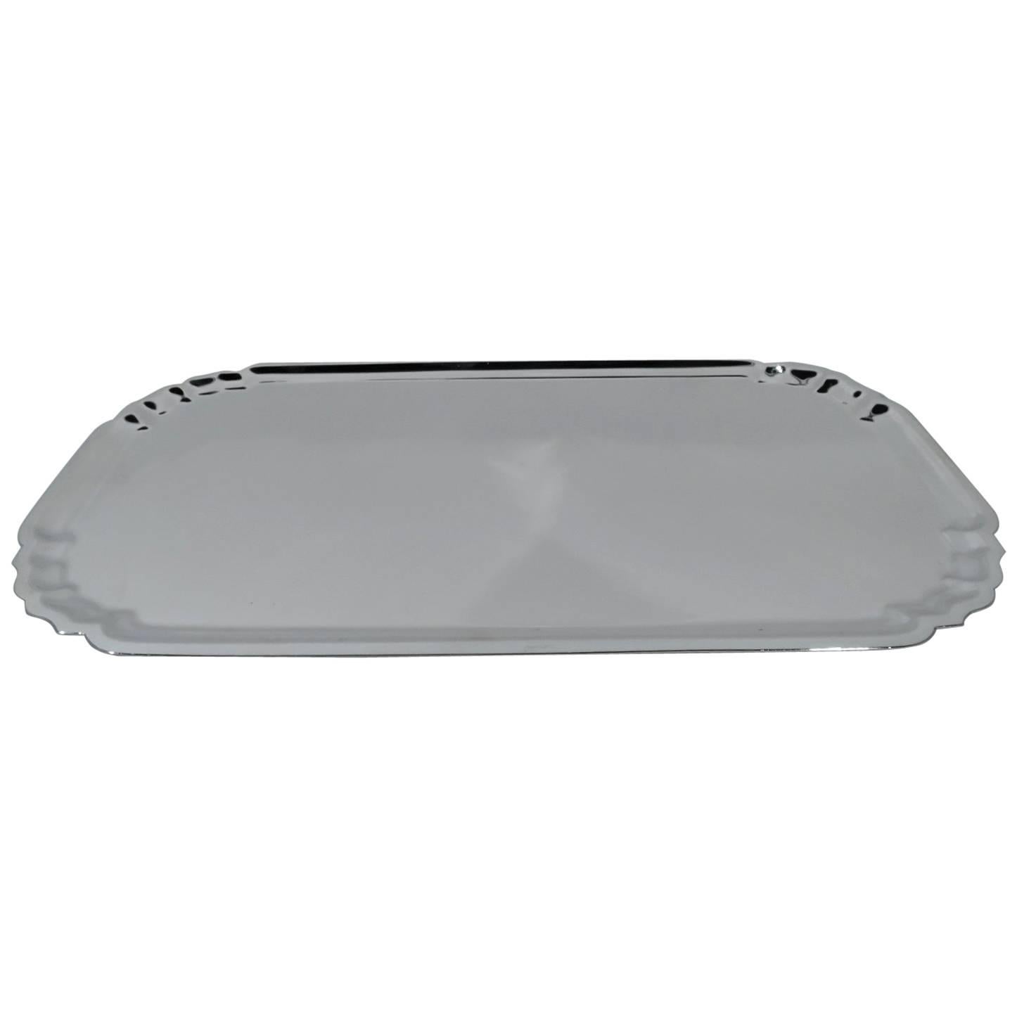 Cartier Stylish and Heavy American Modern Sterling Silver Tray