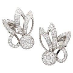 Vintage CARTIER Stylized Floral Earclips