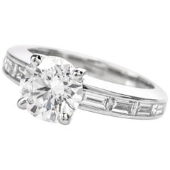 Retro Cartier Su Solitaire GIA 1.73 Carat F-IF Diamond Engagement Ring