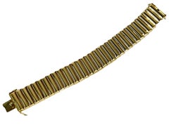 CARTIER SWISS 18k Yellow Gold Bar Link Bracelet Circa 1960s Vintage