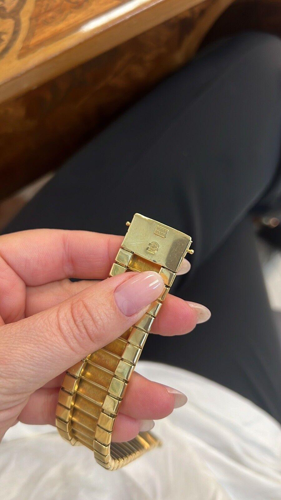 CARTIER SWISS 18k Yellow Gold Bar Link Bracelet Circa 1960s Vintage 3