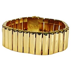 CARTIER SWISS 18k Yellow Gold Bar Link Bracelet Circa 1960s Vintage