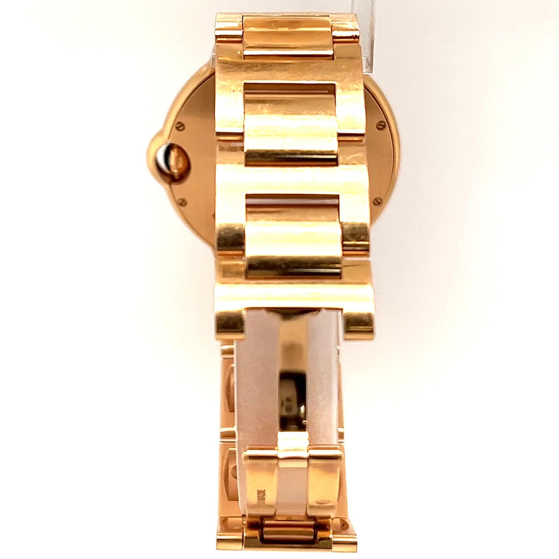 Cabochon Cartier Swiss Sapphire 18 Karat Gold Guilloché Ballon Bleu De Cartier Watch