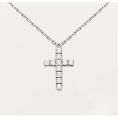 Cartier Symbol Diamant-Anhänger-Halskette aus 18 Karat Weißgold, 0,13 Karat Gesamtgewicht