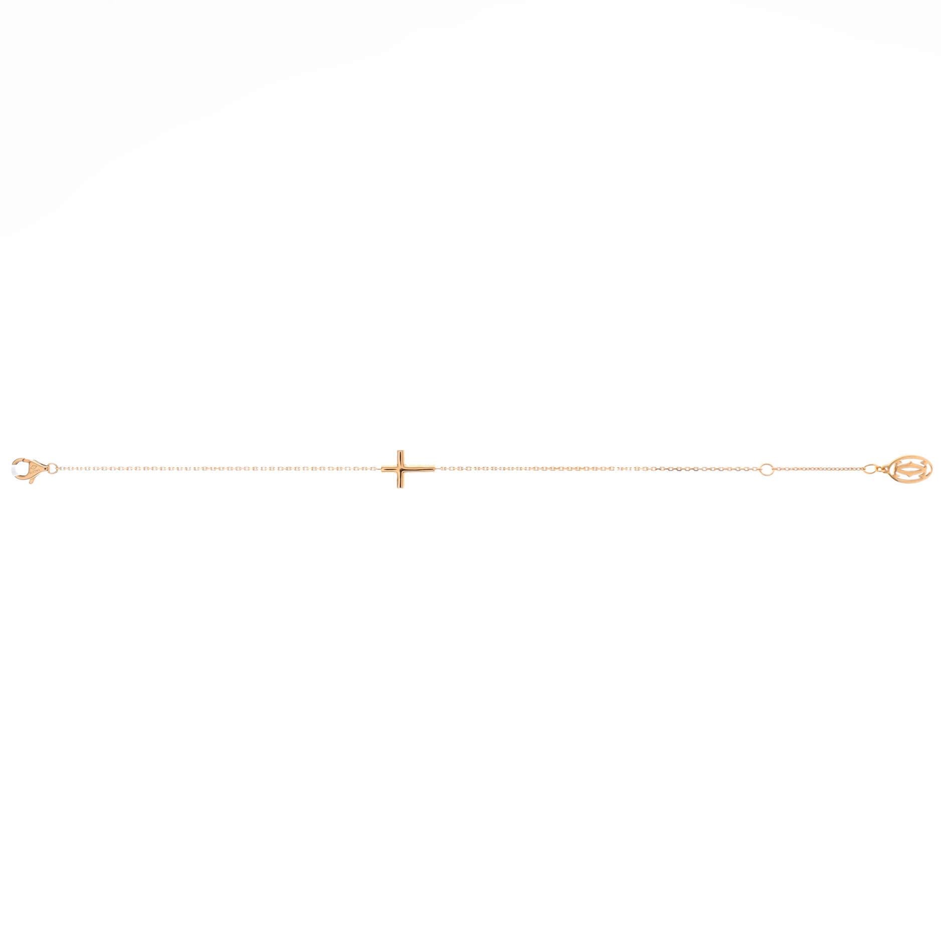 Women's or Men's Cartier Symbols Cross Bracelet 18k Rose Gold with Diamonds