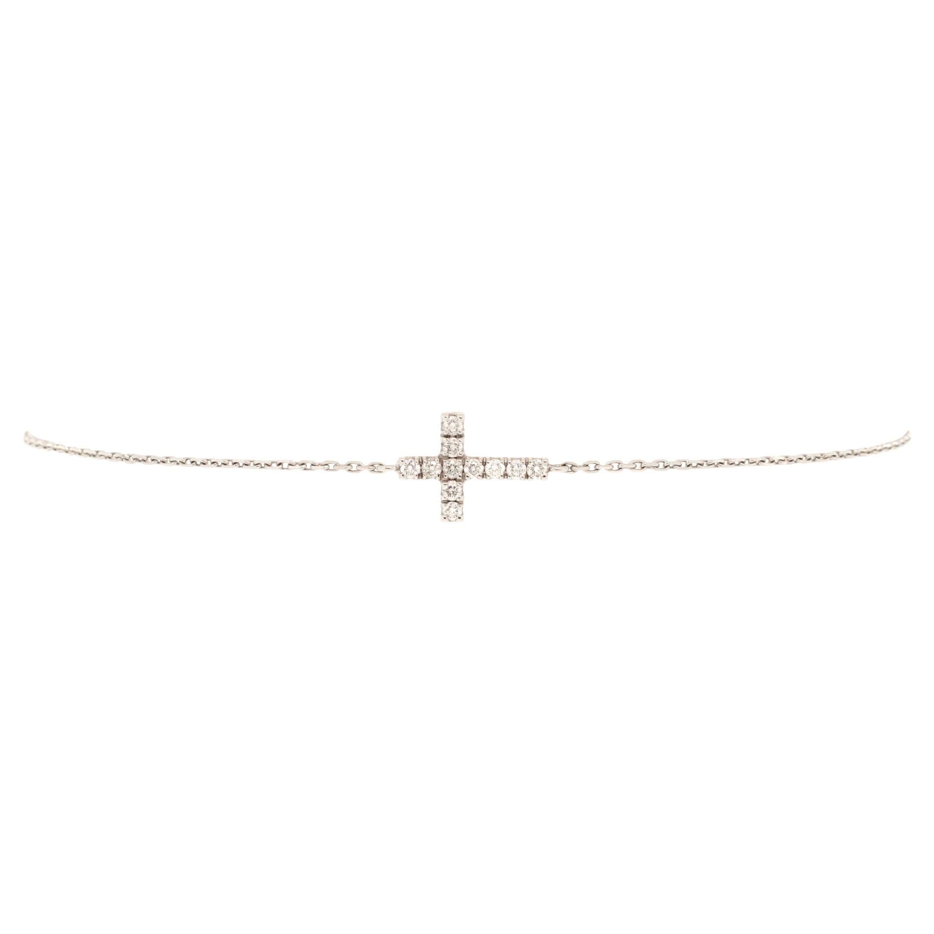 Cartier Symbols Bracelet croix en or blanc 18 carats avec diamants En vente  sur 1stDibs