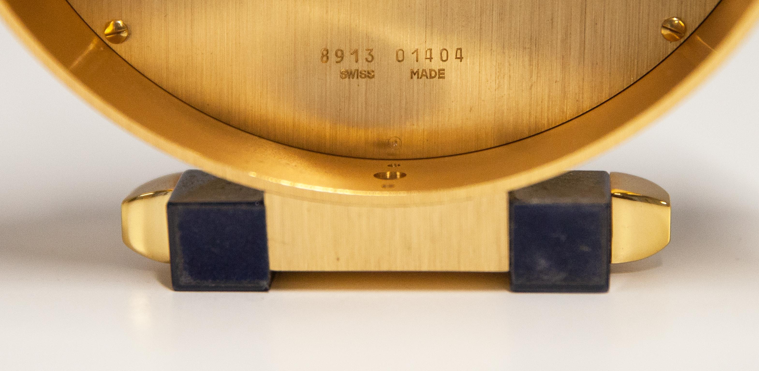 Doré Horloge de table Cartier Pasha avec calendrier complet, modèle 1995 en vente
