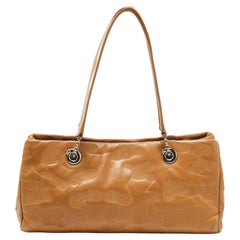 Cartier Tan Embossed Leather Panthere Tote