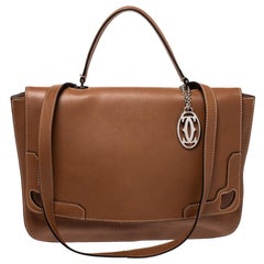 Cartier Tan Leather Marcello de Cartier Top Handle Bag