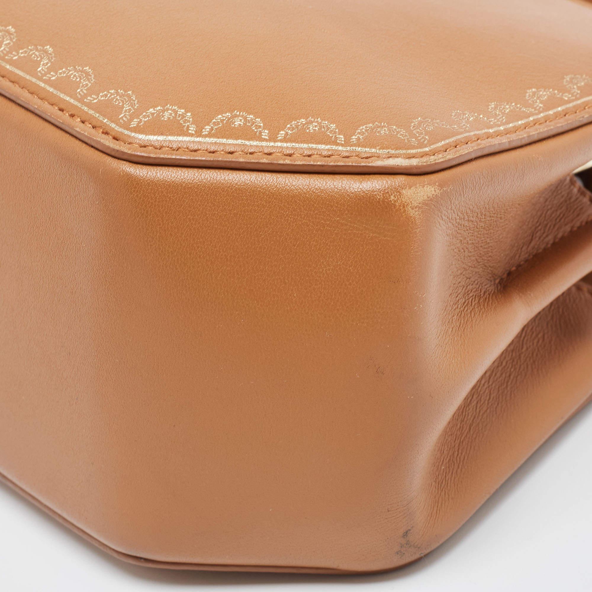 Cartier Tan Leather Mini Guirlande De Cartier Top Handle Bag 7