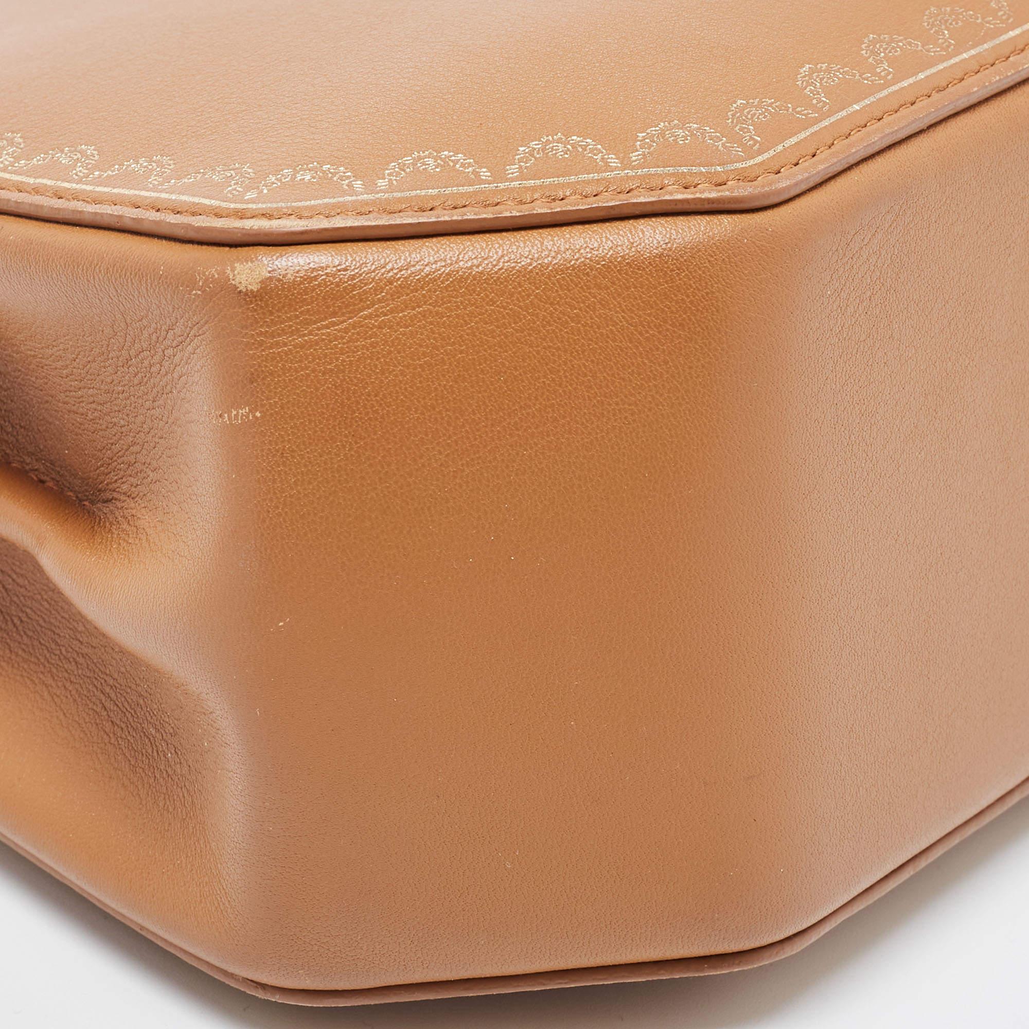Cartier Tan Leather Mini Guirlande De Cartier Top Handle Bag 8