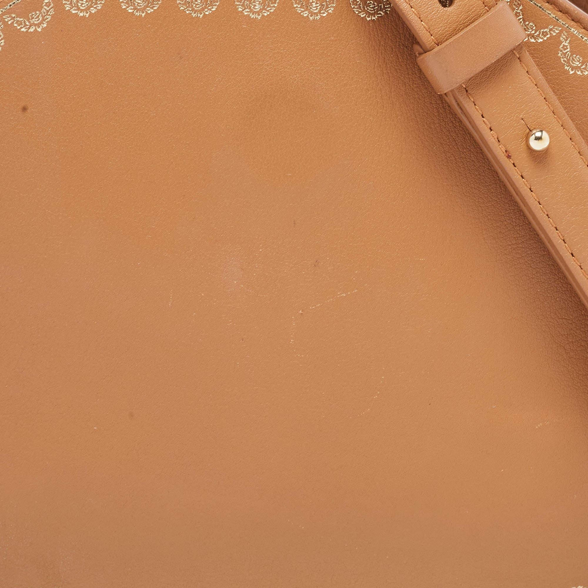 Cartier Tan Leather Mini Guirlande De Cartier Top Handle Bag 9