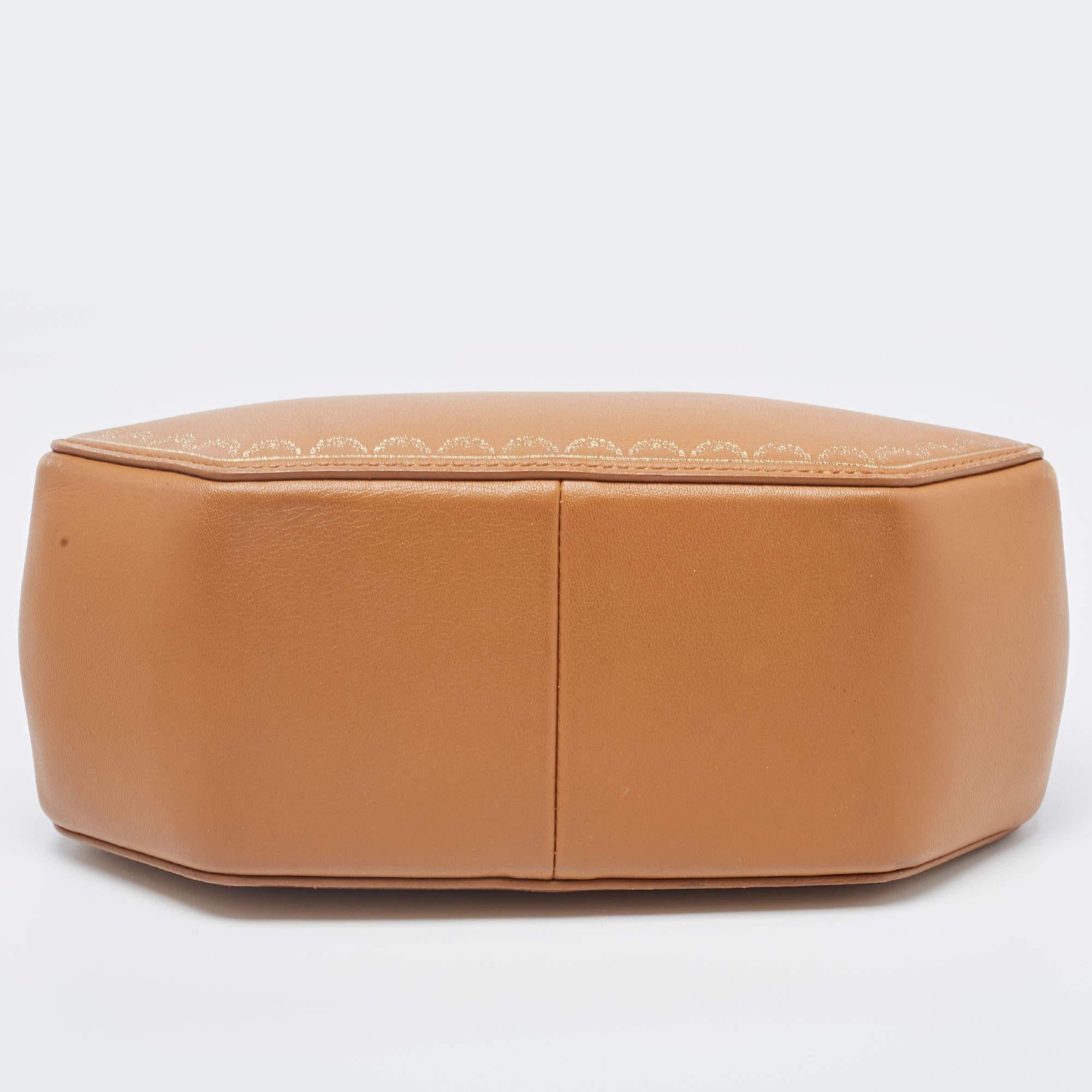 Women's Cartier Tan Leather Mini Guirlande De Cartier Top Handle Bag