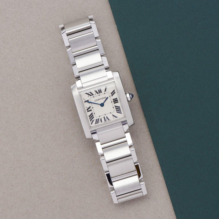 Cartier Tank 0 3751 Ladies Stainless Steel 0 Watch at 1stDibs
