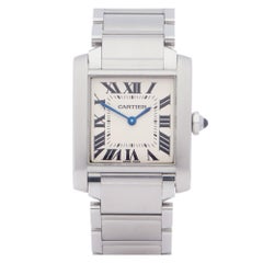 Cartier Tank 0 3751 Damenuhr aus Edelstahl 0